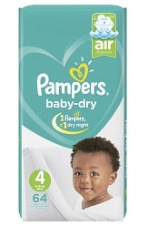 Pampers Baby Dry Size 4 Maxi 7-18 kg 64 Pieces