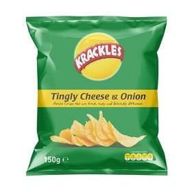 Krackles Potato Crisps Tingly Cheese & Onion 125 g 