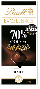 Lindt Excellence Dark Chocolate 70 Percent Cocoa 100 g