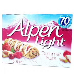 Alpen Cereal Bar Light Summer Fruits 95 g 5 Pieces