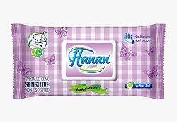 Hannan Sensitive Wipes 72'S