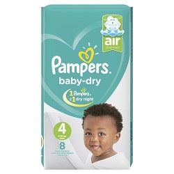 Pampers Baby Dry Size 4 Maxi 7-18 kg 8 Pieces