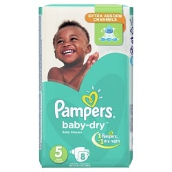 Pampers Baby Dry Size 5 Junior 11-25 kg 8 Pieces