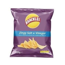 Krackles Potato Crisps Zingy Salt & Vinegar 125 g 