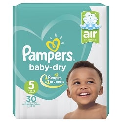 Pampers Baby Dry Size 5 Junior 11-25 kg 30 Pieces